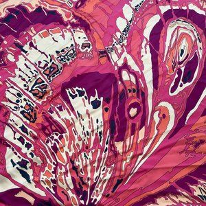 Emilio Pucci Pink Butterfly Silk Scarf